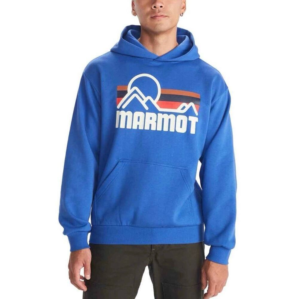 NWOT Marmot Mountain Work Men's Blue Coastal Casual Hoodie Sweatshirt Men's L